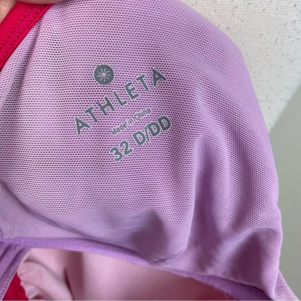 Athleta Pink Paisley Floral Montego Tankini Swim Top 32D/DD